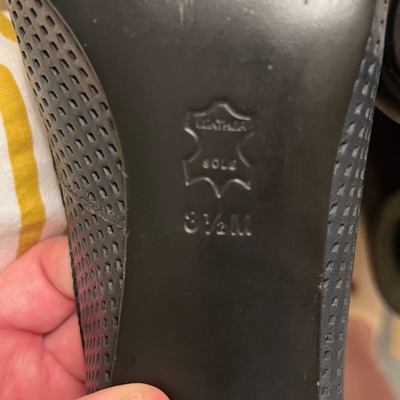 Tory Burch Black Perforated Pointed-Toe Bow Mary Jane Heels - Picture 9 of 11